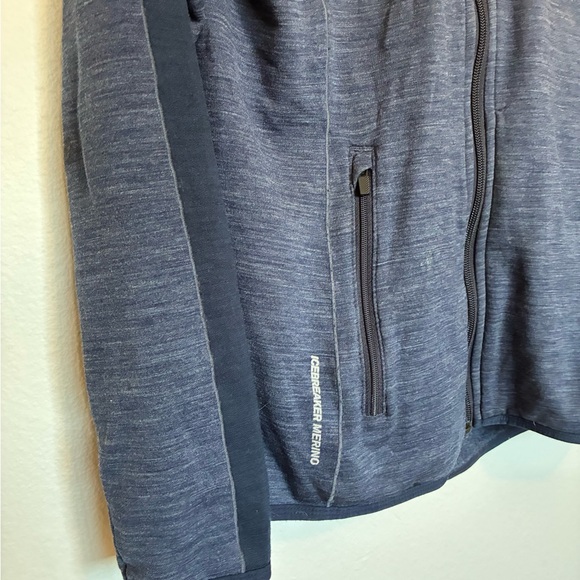 Icebreaker Merino GT Full-Zip Hooded Fleece Jacket in Navy Blue Womens Medium - Picture 2 of 8